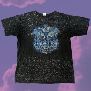 Meatloaf Band Bat Out Of Hell T-Shirt Dark Blue Large Tie Dye Y2K Hard Rock